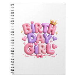 Verjaardag Meisje Ballon Letters PNG | Schattige R Notitieboek