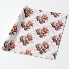 VERJAARDAG MEISJE BEVER IN EEN MONSTER TRUCK CADEAUPAPIER