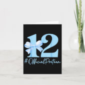 Verjaardag Meisje Blauwe Coquette Bow 12 jaar oude Kaart (Voorkant)