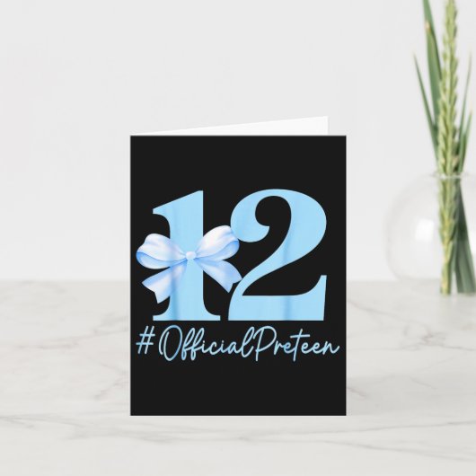 Verjaardag Meisje Blauwe Coquette Bow 12 jaar oude Kaart (Voorkant)