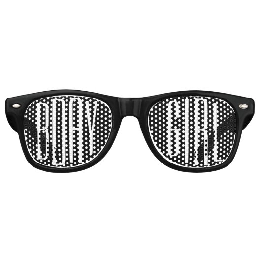 Verjaardag Meisje Cool Zwart Retro Zonnebril (Voorkant)