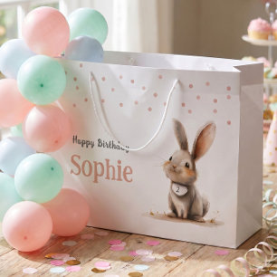 Verjaardag meisje Cute Bunny Groot Cadeauzakje