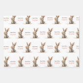 Verjaardag meisje Cute Rabbit Inpakpapier Vel (Voorkant)
