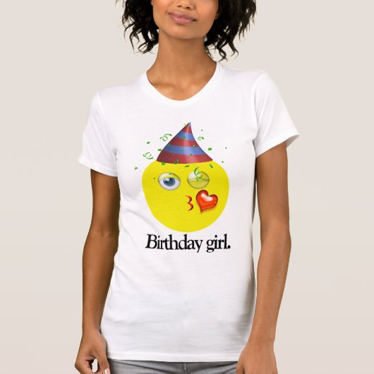 Verjaardag Meisje Emoji T-shirt (Voorkant)