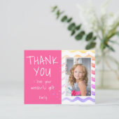 Verjaardag Meisje Foto Dank u Briefkaart (Staand voorkant)