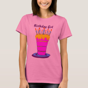 Verjaardag Meisje Giant Roze Verjaardag Cake T-shirt