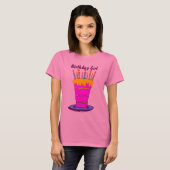 Verjaardag Meisje Giant Roze Verjaardag Cake T-shirt (Voorkant volledig)