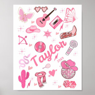 Verjaardag Meisje Groovy Taylor Voornaam Personali Poster