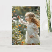 Verjaardag Meisje Jacht Een Monarch Vlinder Kaart (Voorkant)