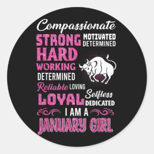 Verjaardag Meisje Januari Funny Capricorn Quotes C Ronde Sticker