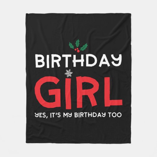 Verjaardag Meisje Kerstmis B Dag Fleece Deken (Voorkant)