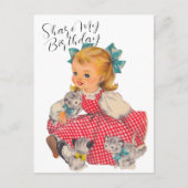 VERJAARDAG MEISJE KITTENS | Ansichtkaart Briefkaart (Voorkant)