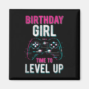 Verjaardag Meisje Level Up Videospel Verjaardagsfe Magneet