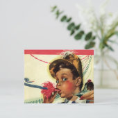  verjaardag, meisje met geluidsmaker kaart (Staand voorkant)