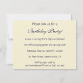  verjaardag, meisje met geluidsmaker kaart (Achterkant)