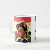  verjaardag, meisje met geluidsmaker koffiemok (Voorkant links)