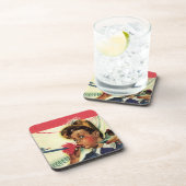  verjaardag, meisje met geluidsmaker onderzetter (Rechterzijde)