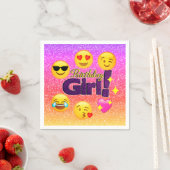 Verjaardag Meisje Ombre Emoji Papier Party Servett Servetten (Insitu)
