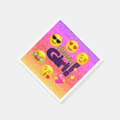 Verjaardag Meisje Ombre Emoji Papier Party Servett Servetten (Hoek)