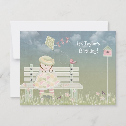 Verjaardag Meisje op de bank Kaart (Voorkant)