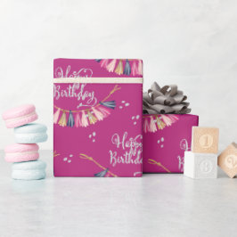 Verjaardag Meisje patroon Cadeaupapier