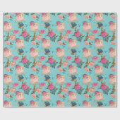 Verjaardag Meisje patroon Cadeaupapier (Vlak)