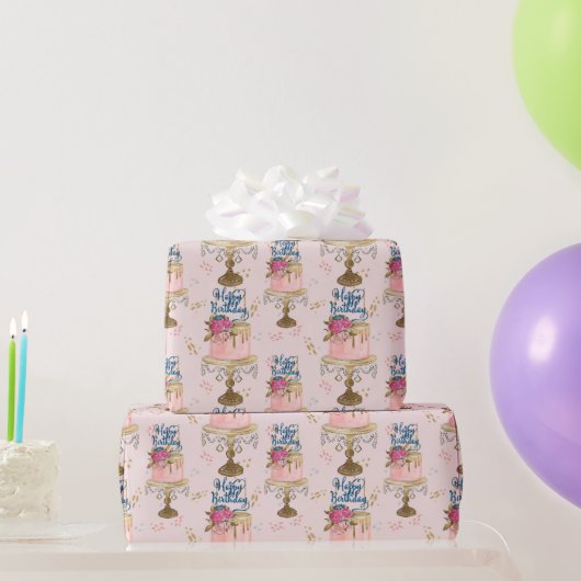 Verjaardag Meisje patroon Cadeaupapier (Feestgeschenken)