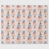 Verjaardag Meisje patroon Cadeaupapier (Vlak)