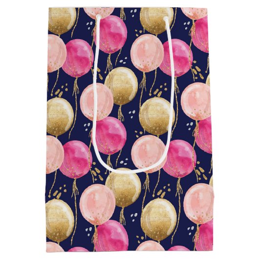 Verjaardag Meisje patroon Medium Cadeauzakje (Achterkant)