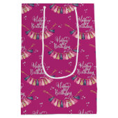 Verjaardag Meisje patroon Medium Cadeauzakje (Achterkant)