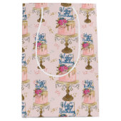 Verjaardag Meisje patroon Medium Cadeauzakje (Voorkant)