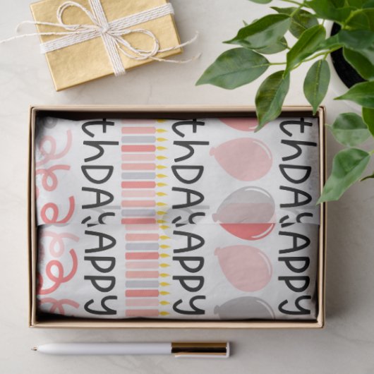 Verjaardag Meisje Patroon Tissue Papier (Geschenk)