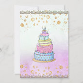 Verjaardag Meisje Prinses Cupcake Ballonnen Lavend Kaart (Achterkant)