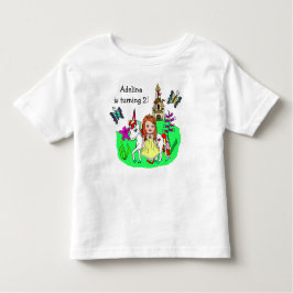 Verjaardag Meisje Prinses en Eenhoorn Leeftijd en  Kinder Shirts