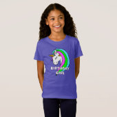 Verjaardag Meisje Rainbow Unicorn Meisje T-shirt (Voorkant volledig)