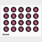 Verjaardag Meisje Roze Coquette Esthetische Bow Gi Ronde Sticker (Vel)