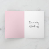 Verjaardag Meisje Roze Vlinder Kaart (Binnen)
