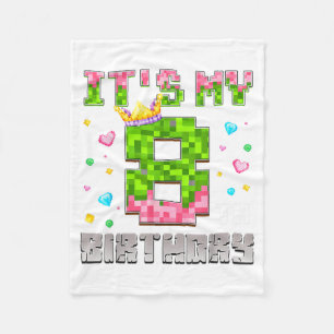 Verjaardag Meisje Shirt 8e Verjaardag Videospel Pi Fleece Deken