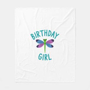 Verjaardag meisje shirt Libelle verjaardag party t Fleece Deken