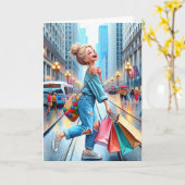 Verjaardag Meisje Shopping Kaart (Gele Bloem)