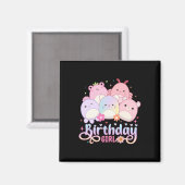 Verjaardag Meisje Squish Squad Mallow Meisjes Scha Magneet (Voorkant / Achterkant)