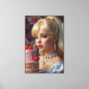 Verjaardag Meisje Stretched Canvas Print