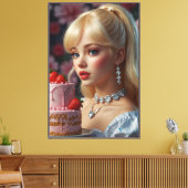 Verjaardag Meisje Stretched Canvas Print (Insitu (Woonkamer))