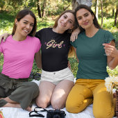 Verjaardag Meisje Typografie & Kroon, Eenvoudig, M T-shirt