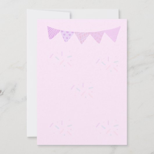 Verjaardag meisje Uitnodiging | aanpasbare kaart (Achterkant)