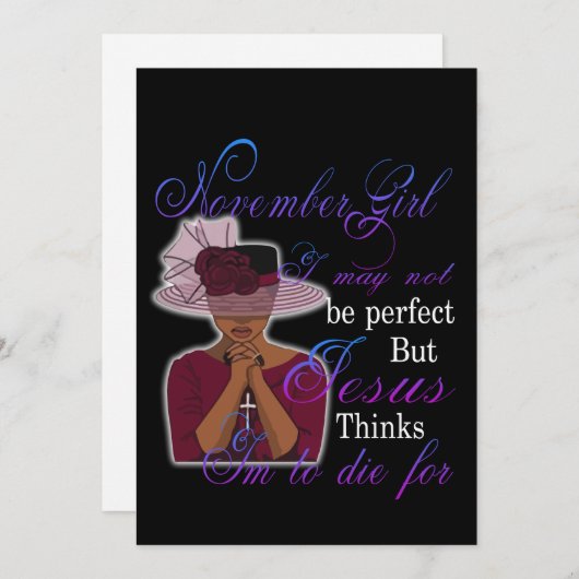 Verjaardag | Meisje van november I kan niet perfec Feestdagenkaart (Voorkant / Achterkant)