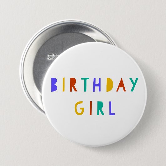 Verjaardag Meisje Verjaardag Pin Badge Party Acces Ronde Button 7,6 Cm (Voorkant /achterkant)