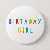 Verjaardag Meisje Verjaardag Pin Badge Party Acces Ronde Button 7,6 Cm (Voorkant)