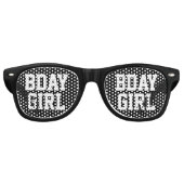 Verjaardag Meisje Vet Brief Zwart & Wit Feest Retro Zonnebril (Voorkant)