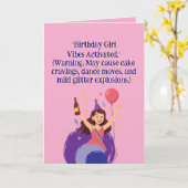 Verjaardag Meisje Vibes geactiveerd Kaart (Gele Bloem)